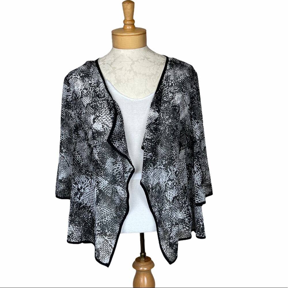 Dana Buchman Open Cropped Kimono Jacket Multi L